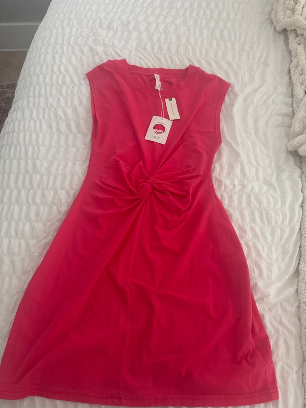 Sleeveless Twist-Front Pink Dress